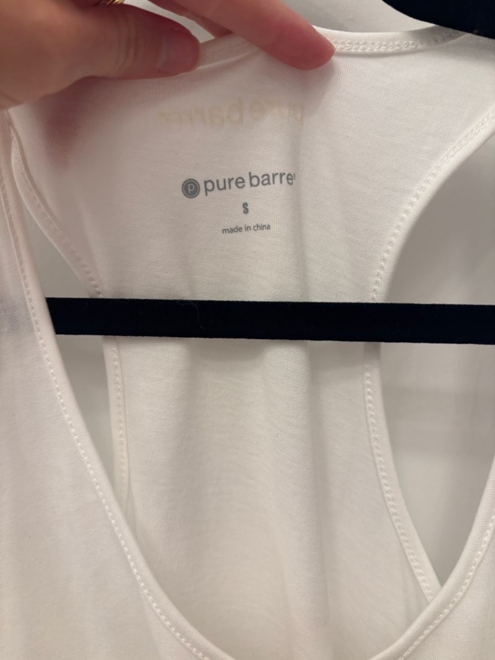 Pure Barre White Tank Top with Red, Black & Pink LOVE Graphic - Picture 4 of 7